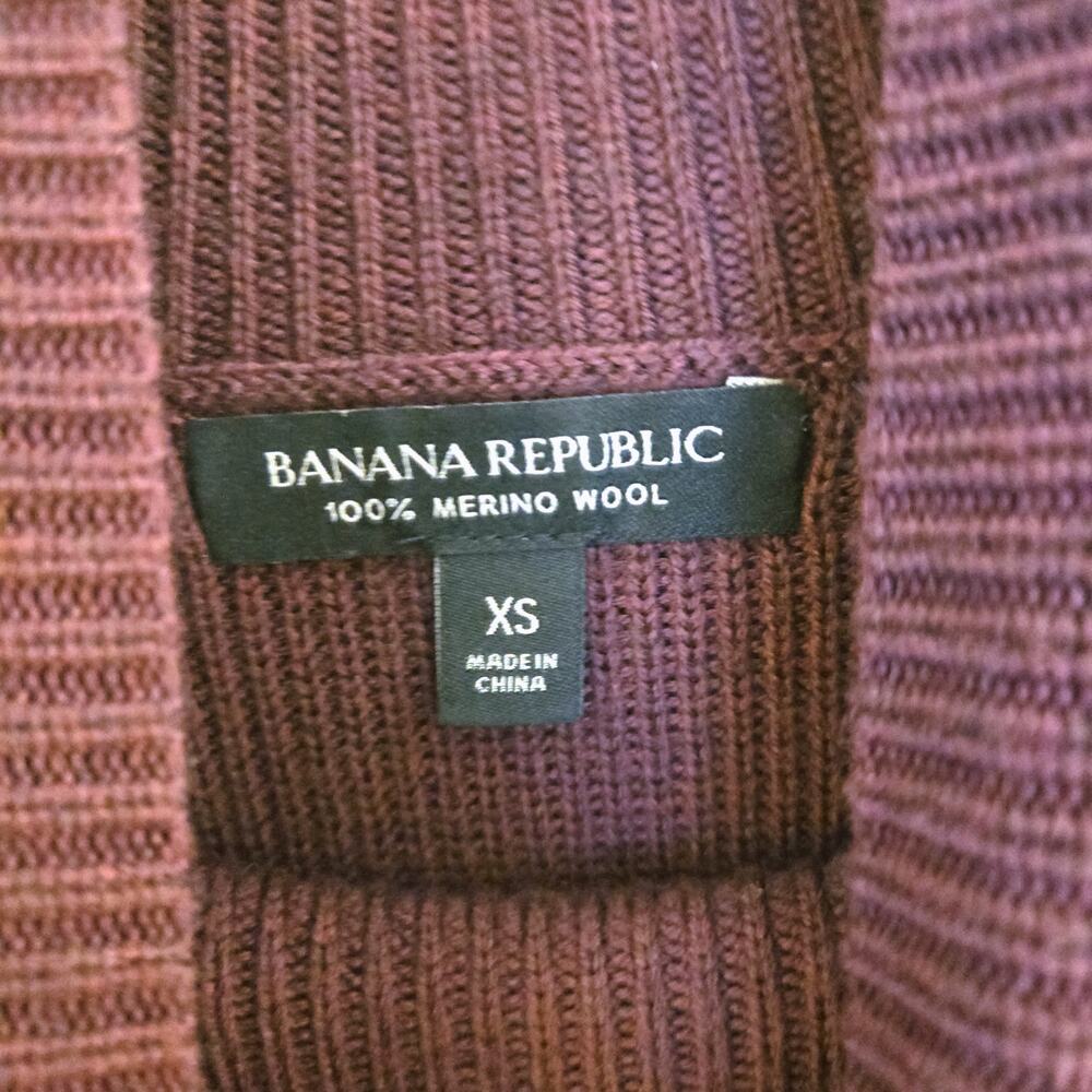 Banana Republic Maroon 100% Merino Wool Turtleneck Sweater Dress XS - Picture 6 of 8
